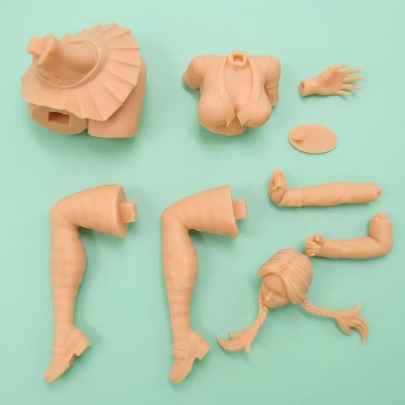 1/24 Scale Die Cast Resin Figure Assembled Model Kit Double Ponytail Girl Miniature Diorama Toy Unassembled and Unpainted