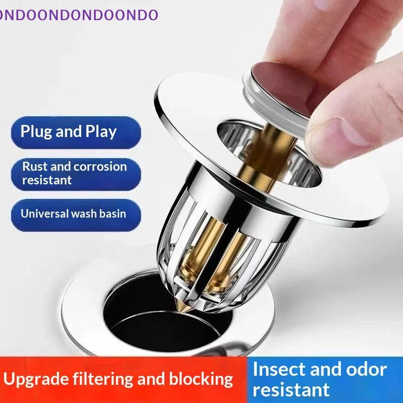 1/2PCS Slive Universal Push Rebound Drain Stopper Up Filter With Hair Catcher For Bathroom Kitchen Bathtub Wash Basin Sink