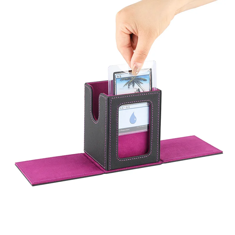 Scatola per mazzi di carte con vetrina, scatola per carte collezionabili, può contenere più di 120 carte a manica singola, adatta per carte TCG