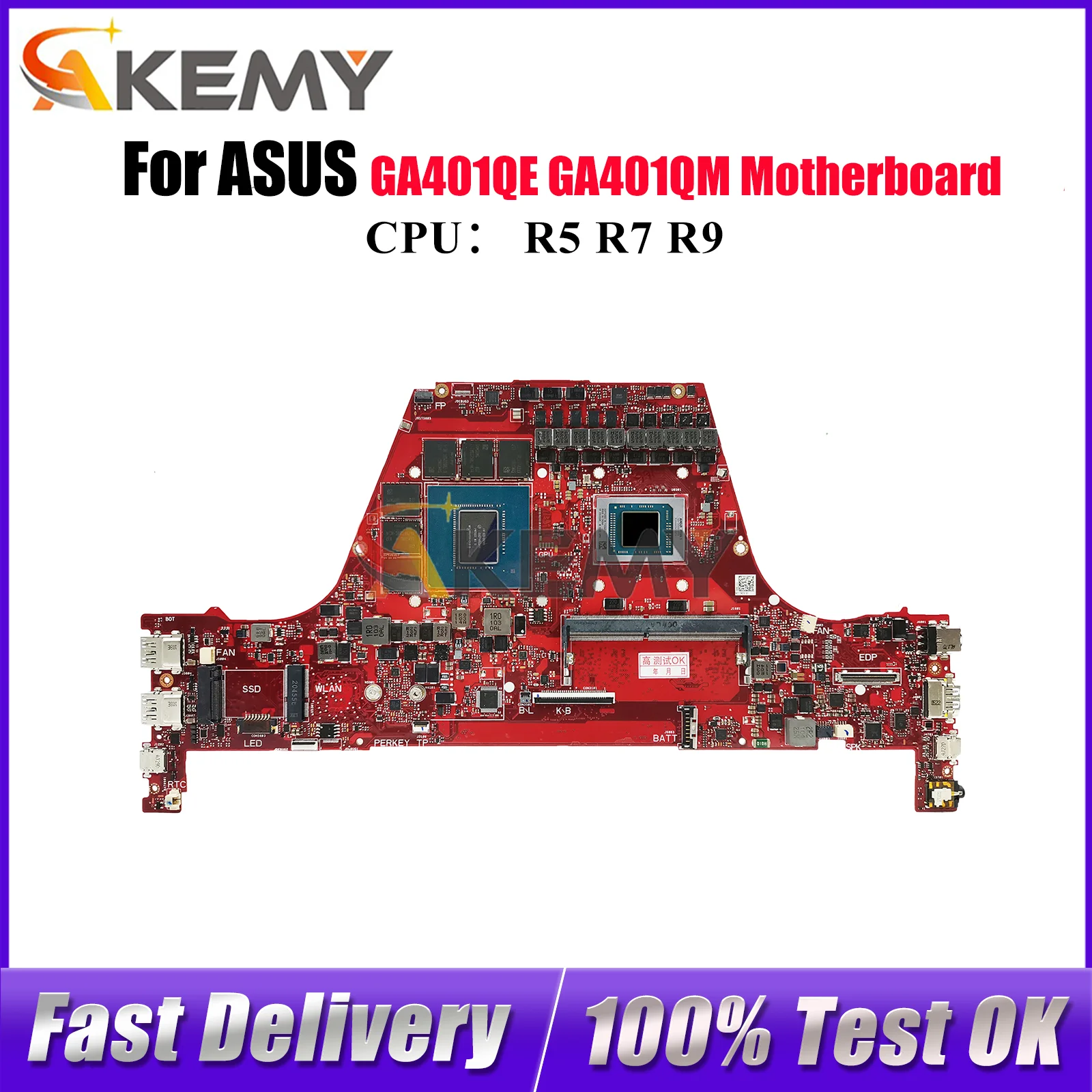 

GA401QM Laptop Motherboard For ASUS ROG Zephyrus G14 GA401QM GA401QE GA401Q Notebook Mainboard With R5 R7 R9 CPU 116% tests OK
