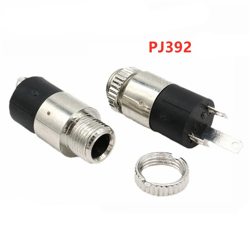 1pcs-10pcs Stereo Sound Pj-392 Headphone Jack 3.5mm Audio Female Plug Straight Plug 3 Foot Vertical Dual channel Connector D4