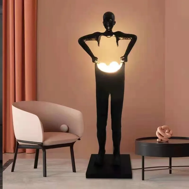 Modern Creative Art Sculpture Designer Standing Led Humanoid Tall Floor Lamps