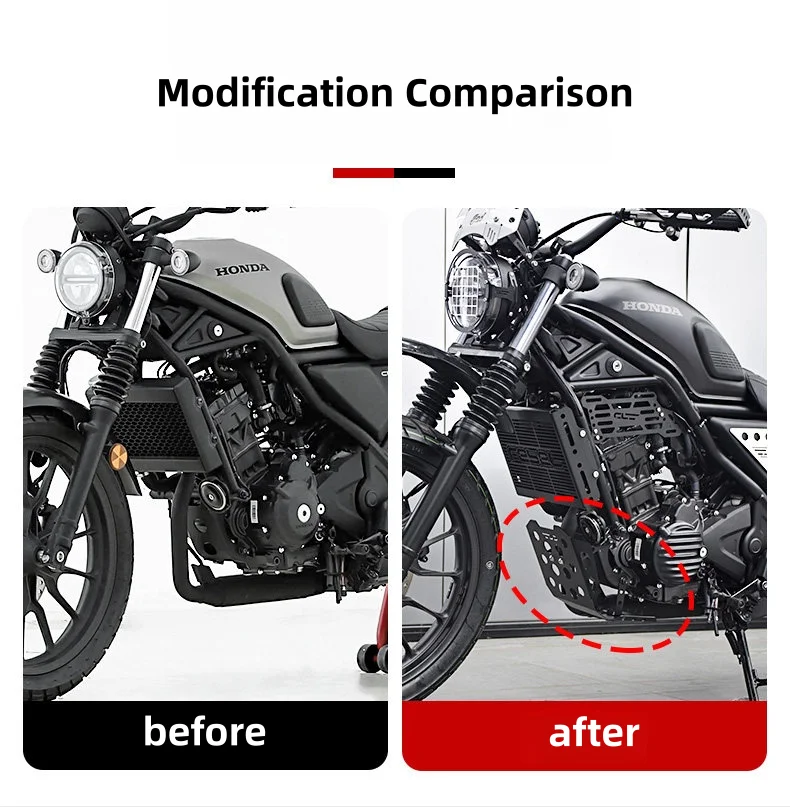 

For honda CL300 modified engine protection plate, lower air deflector, stainless steel skid plate, chassis