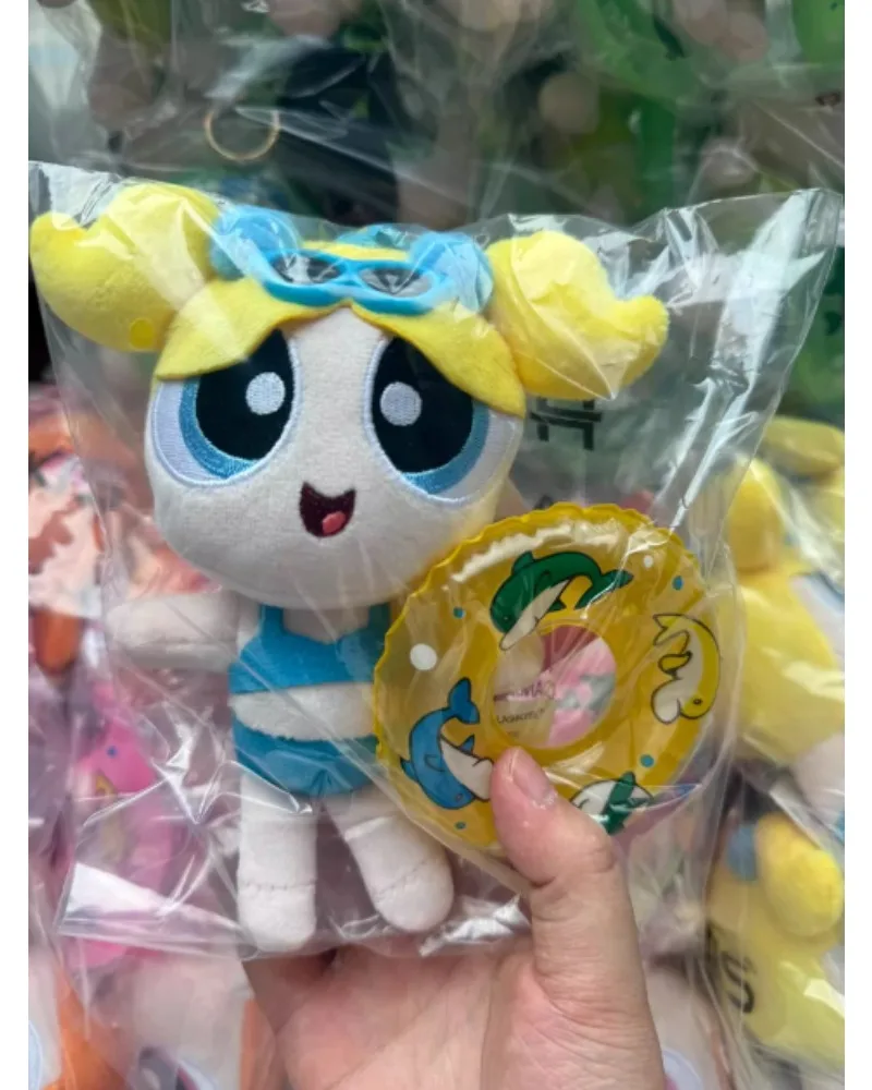 

Cute The Powerpuff Girls Blossom Bubbles Pp Cotton Filled Plush Doll Keychain Girlish Heart Backpack Decoration Dolls Gifts