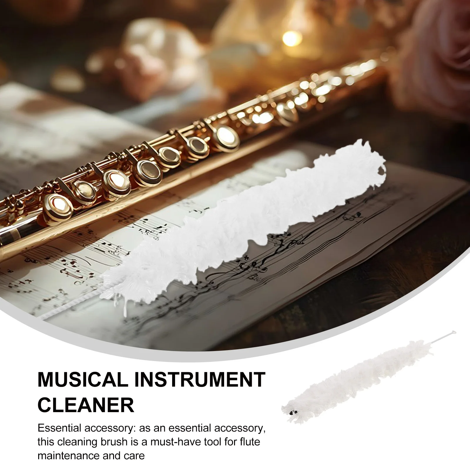 

Flute Cleaning Brush Musical Instrument Supply Cotton Thread Small Mouthpiece High Efficiency Cleaning Design Essential