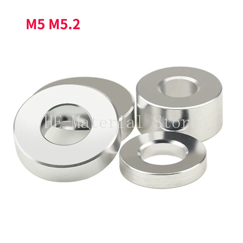 

5/10Pcs Aluminum Alloy Circular Bushing Gasket M5/M5.2 Column Shaft Tube Sleeve Thick Flat Pad Aluminum Sleeve