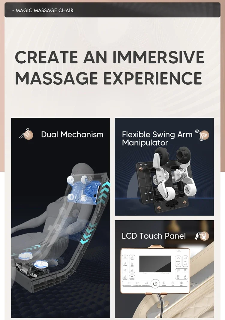 Luxury Leisure SL Track Vibrating Compression Massage Chair for Stress Relief and Relaxation