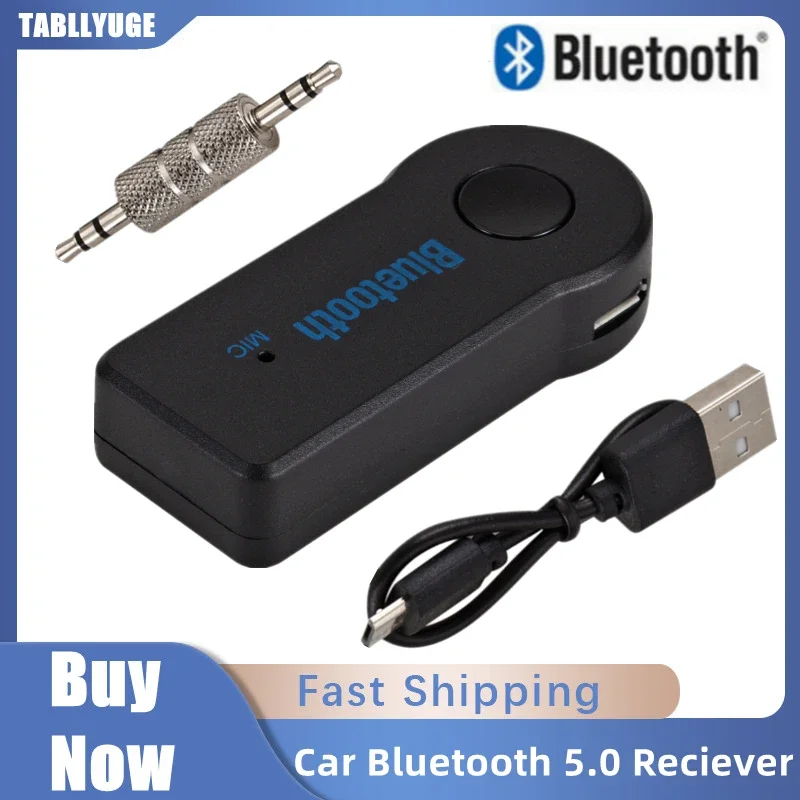 

AUX Car Bluetooth Receiver 3.5mm Socket 5.0 Wireless Bluetooth Adapter Audio Converter Mobile Phone Hands-Free Stereo Reciever