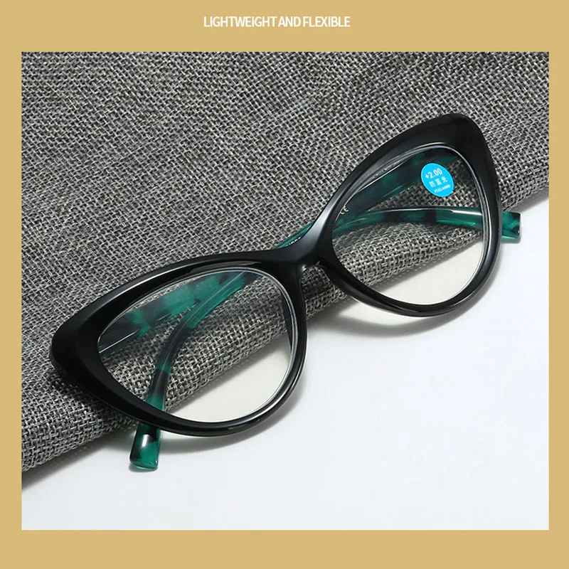 Fashion Trend Reading Glasses For Men And Women, Reading Glasses, Cat's Eye Print, Anti-Blue Light Reading Glasses