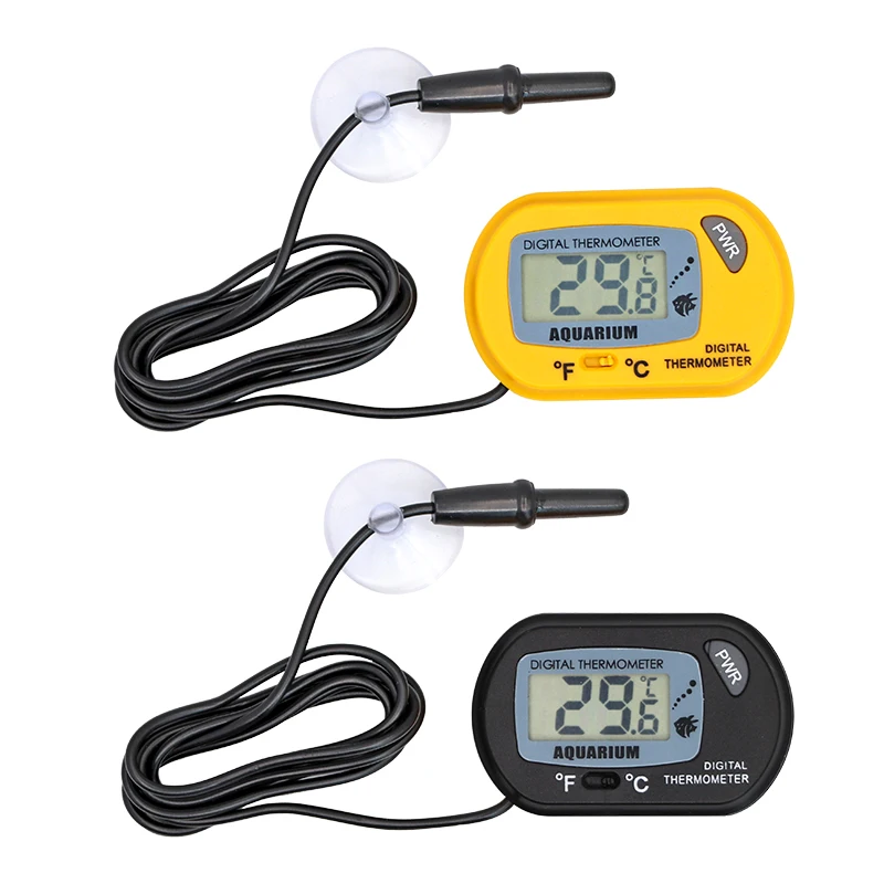 Digital Lcd Aquarium Thermometer Waterproof Fish Tank Sensor with Probe Temperature Sensor Measuring Tool with Suction Cup