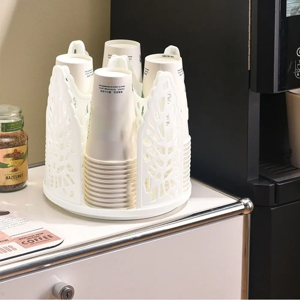 

360 Degree Rotatable Cup Storage Rack Detachable 4in1 Coffee Cup Dispenser Removable Large Capacity Paper Cup Dispenser