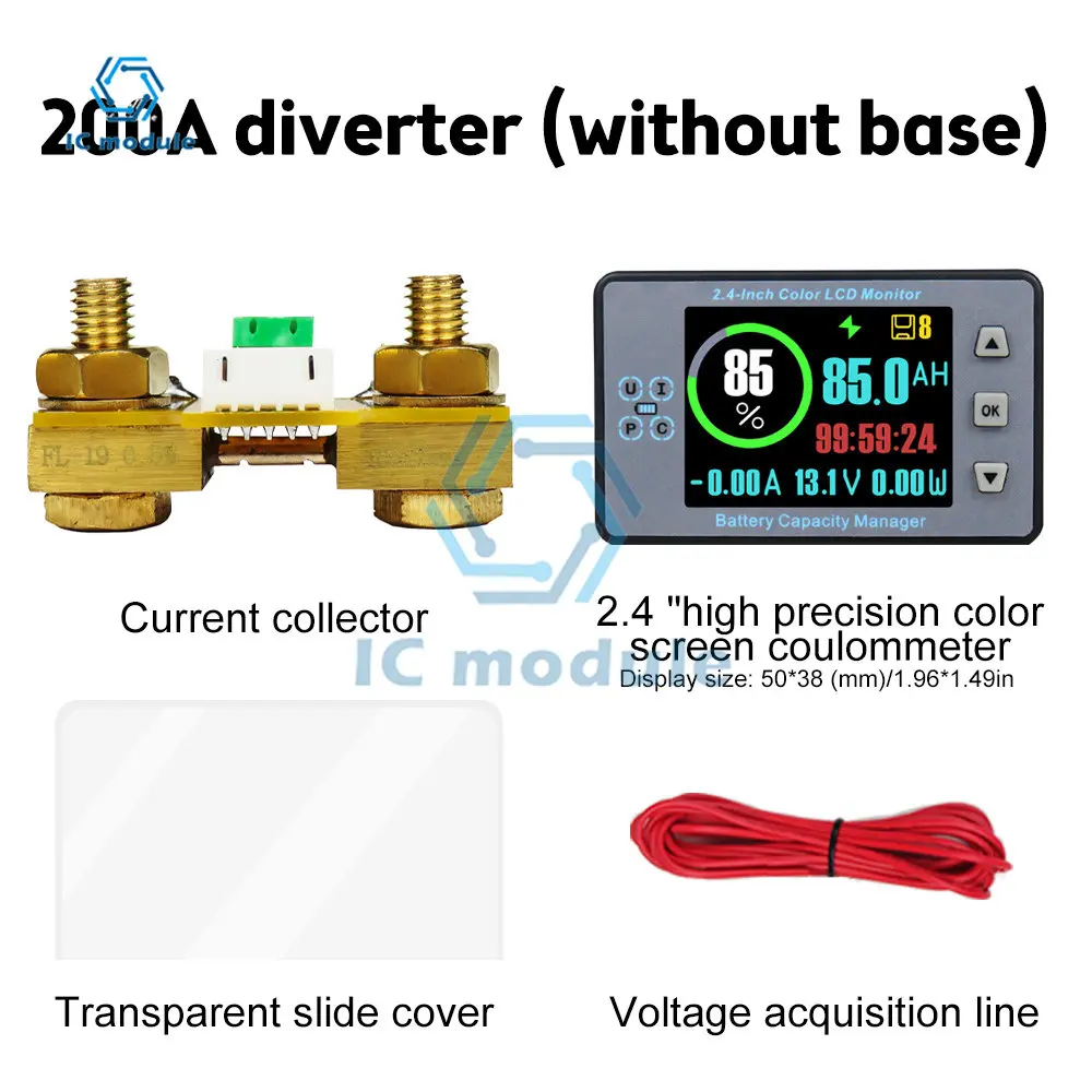 VA9810 Voltmeter Coulometer Battery Monitor with Measuring Volt Amp Power Capacity Timing for RV Boat 2.4-Inch Color LCD Monitor