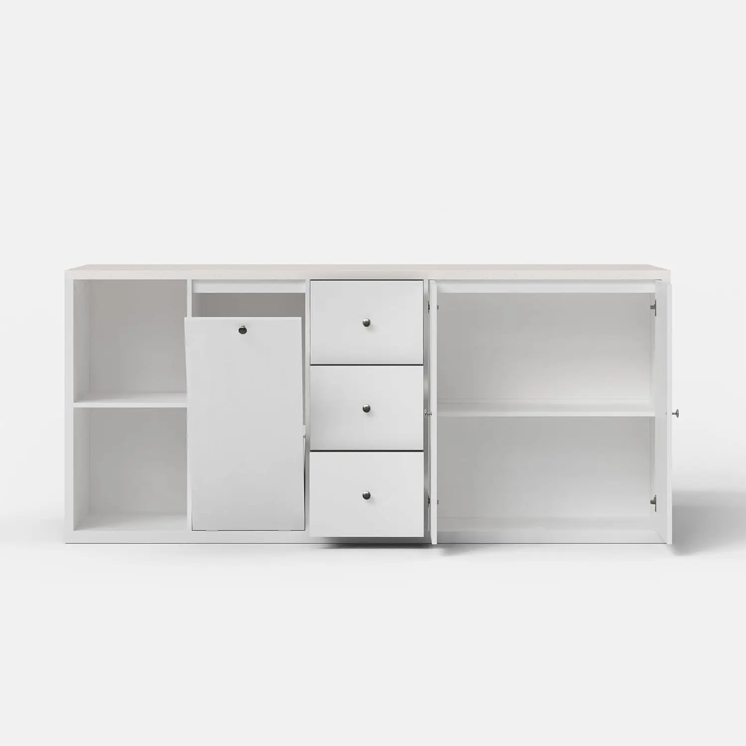#Large Kitchen Island Storage Stationary Table Stone Countertop Trash Can Space Seating 78.7