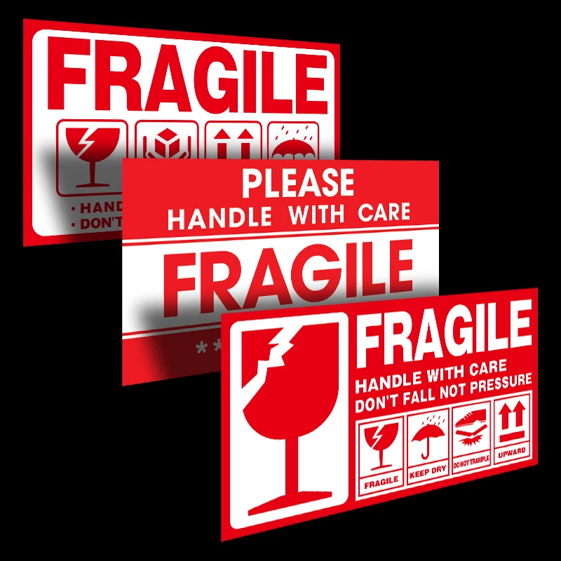 Fragile Warning Label Stickers Logistics Accessories Hazard The Goods  Handle With Care Warning Labels Express Label Adhesive