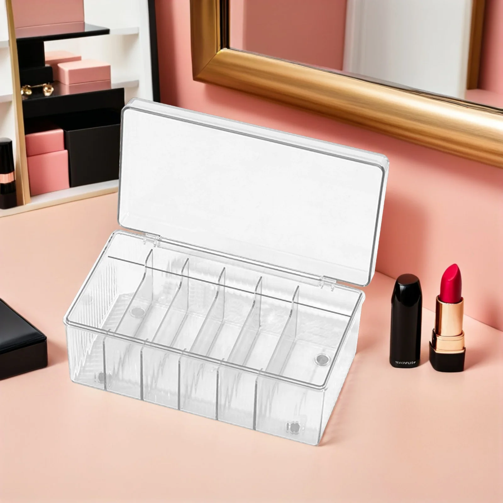 Eyelash Storage Box Acrylic False Eyelash Extension Tools Holder Desktop Organizer Makeup Tool Storage Case Large