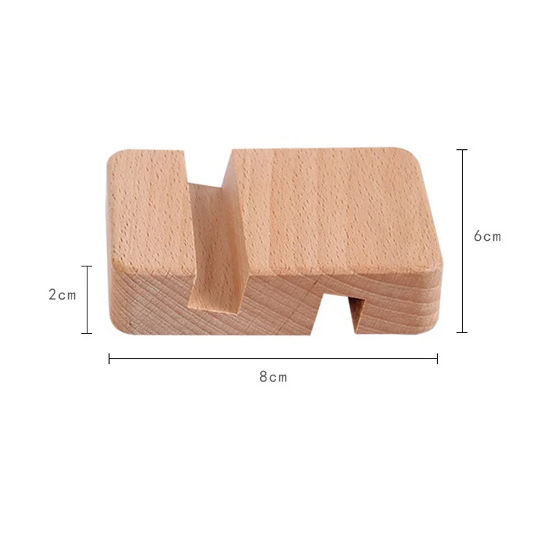 300Pcs/Lot Natural Wooden Cell Phone Holder Stand For X 6 6S 8 7 Plus Mobile Phone Support Holder