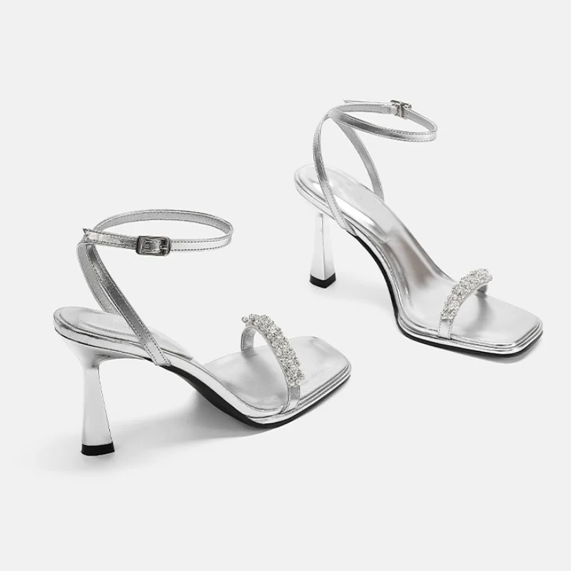 جديد مثير أنيق مأدبة حفلة عالية الكعب الصيف بلون بسيط مشبك الموضة مريحة صندل كاجوال للنساء #1