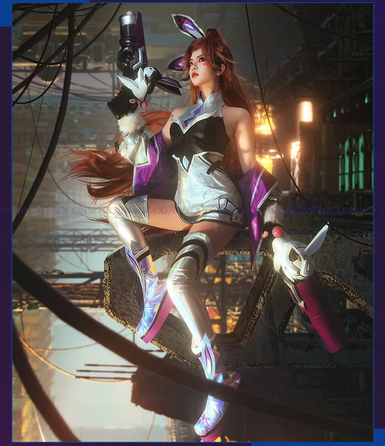 LOL Bunny MISS Fortune วิกชุดคอสเพลย์ผู้หญิง LOL Skin Suit ทั้งชุดเกมอนิเมะฮาโลวีนเครื่องแต่งกายเซ็กซี่สำหรับผู้หญิง