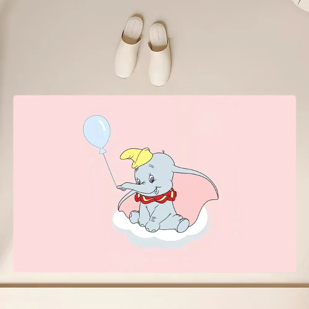 MINISO Disney Dumbo Floor Mat  Anti-Slip Bathroom Kitchen Bedroom Living Room Entrance Rug Home Decor