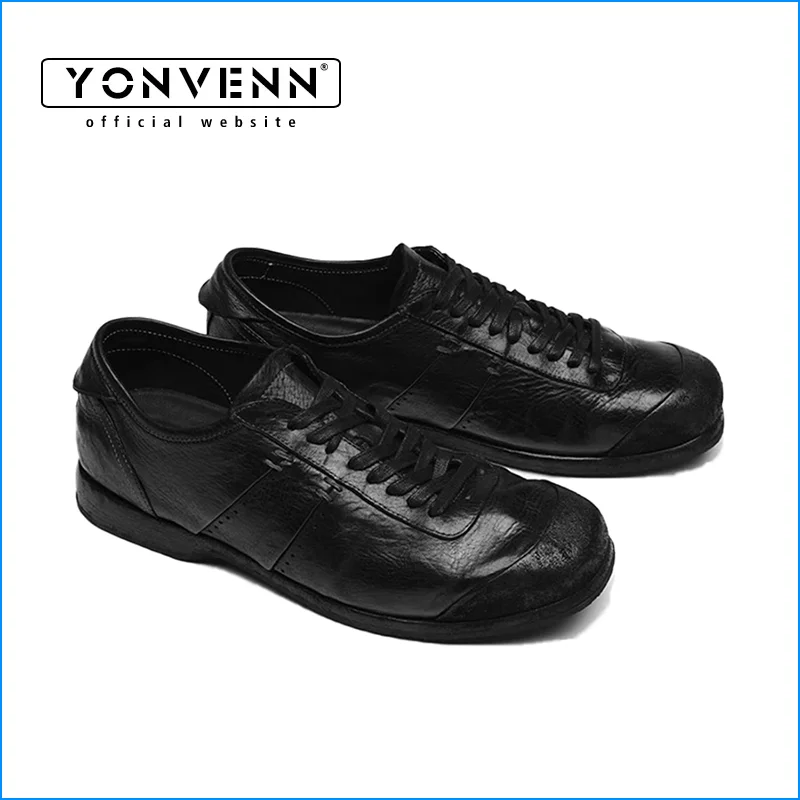 

New high-end black training shoes men's casual shoes minimalist handmade horsehide suede boxing shoes trendy