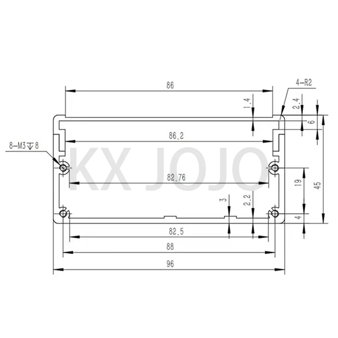 Aluminum Enclosure 96*45.5*140mm Split Box Waterproof Black Profile Shell Electronic Components Shell