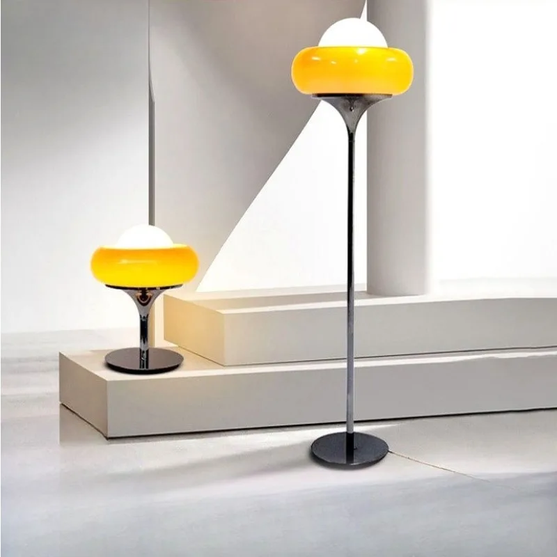 

Креативные торшеры Bauhaus для гостиной, диваны, угловой стеклянный абажур, украшение для яичного пирога, внутренние стоячие светильники для ресторана