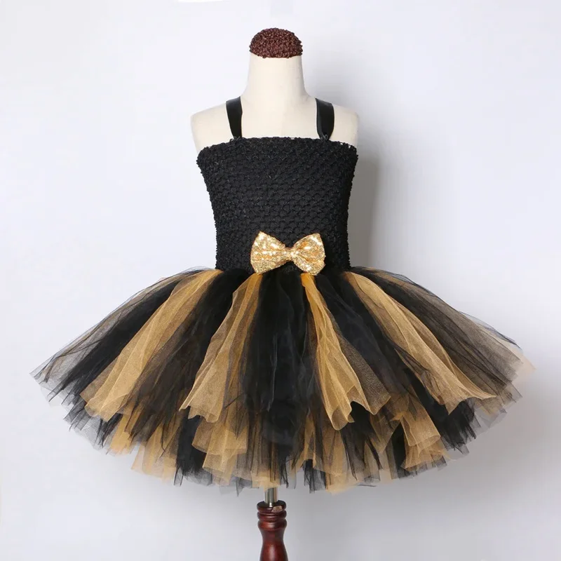 Black gold lol tutu dress girl kids Princess Tutu dresses for girls birthday party Carnival Halloween LOL dolls cosplay costume