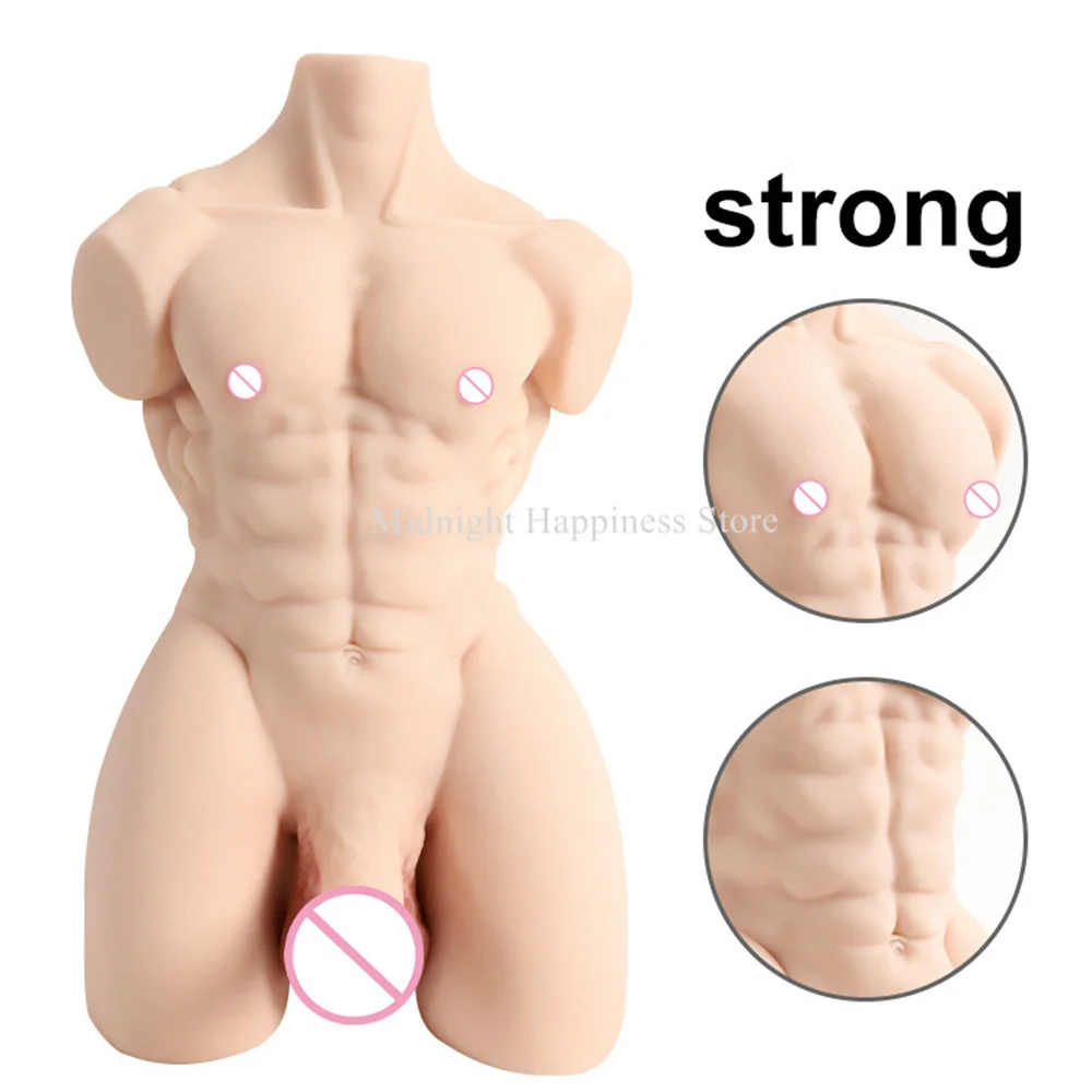 Half Torso Man Plastic Body Sex Doll For Women Big Dildo Anal Plug Vagina Stimultion Unisex Masturbator Male Adult Goods Sexshop