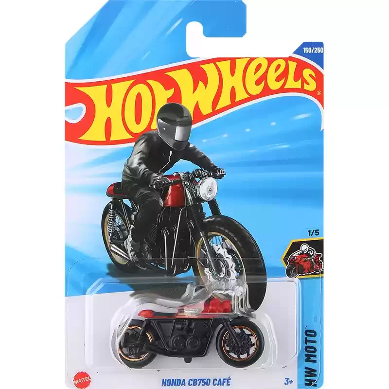 2025G Original Hot Wheels coche Honda CB750 Cafe motocicleta 1/64 Diecast Moto modelos de aleación HW Moto colección de cumpleaños regalo