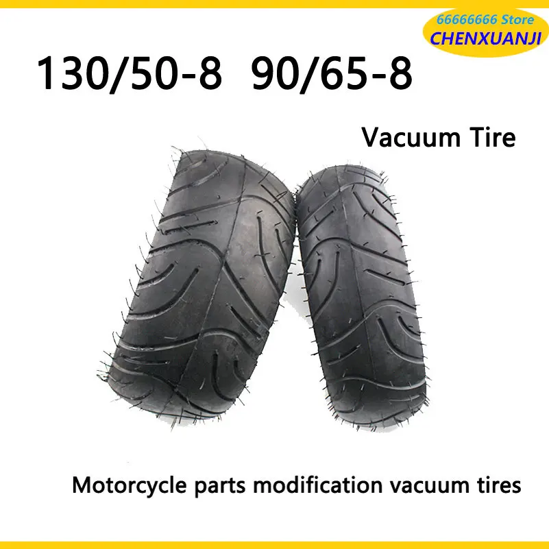 90/65-8 front wheel and 130/50-8 rear wheel Tubeless Tyres Electric Scooter vacuum Tires  Motorcycle parts