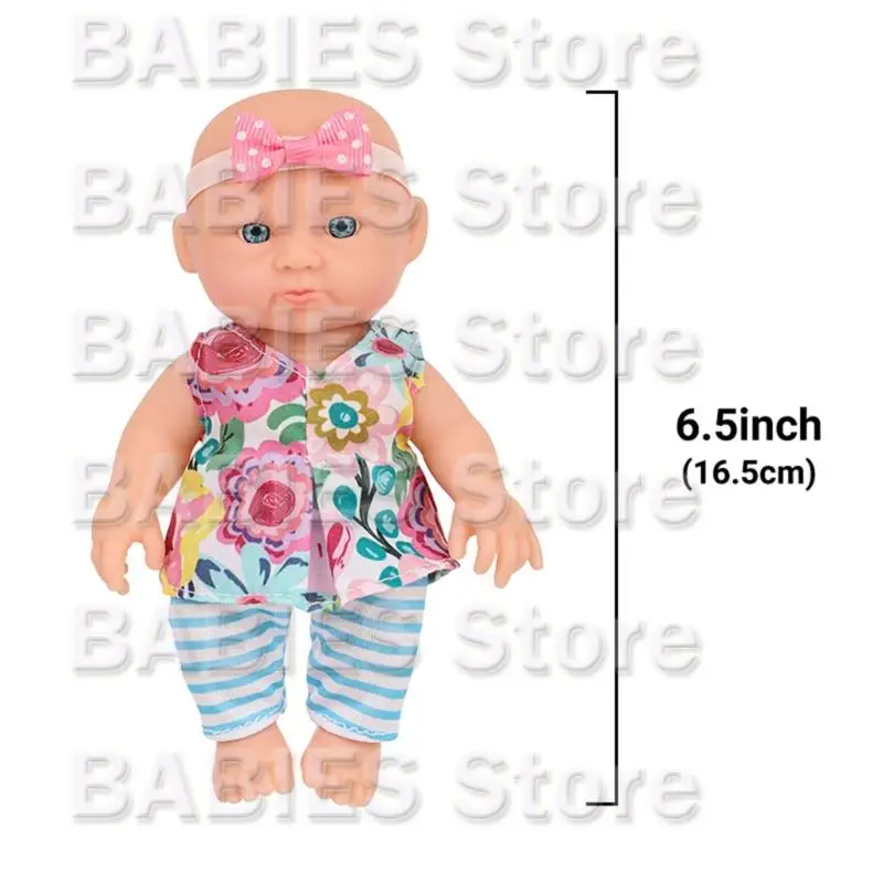 C9GB 16.5cm Búp bê trẻ thực tế Reborns Búp bê với bộ đồ đáng yêu Cuộc sống trên quần áo như giáo dục Reborns Búp bê nuôi dạy