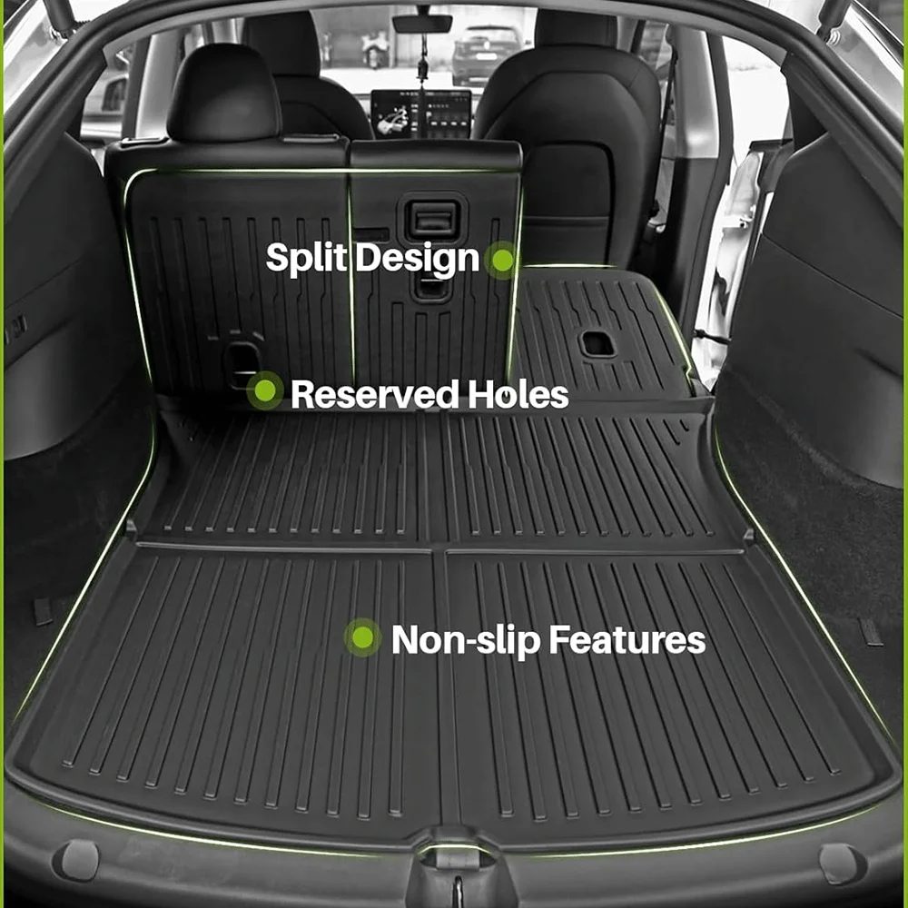 TPE for Tesla Model Y Floor Mats 2024 2023 2022 2021 All Weather Full Set Cargo Liners 3D TPE Odorless Floor Mat Trunk Frunk Mat