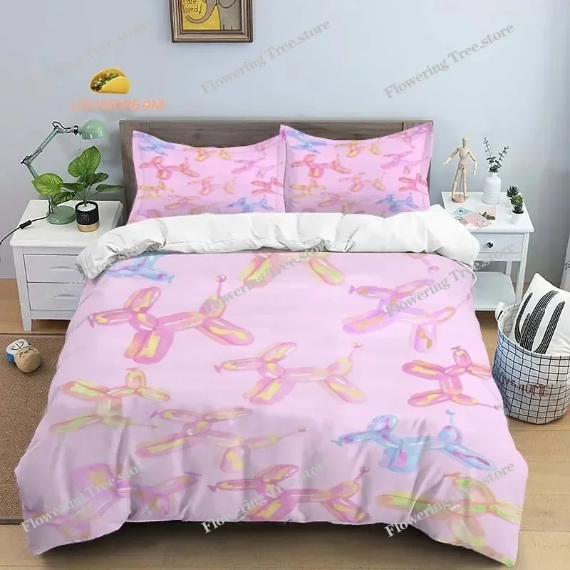 Cute Balloon Dog Sheet Quilt Covers Bedding Dormitory Sheets Bedding Set Soft Warm Bedding Set