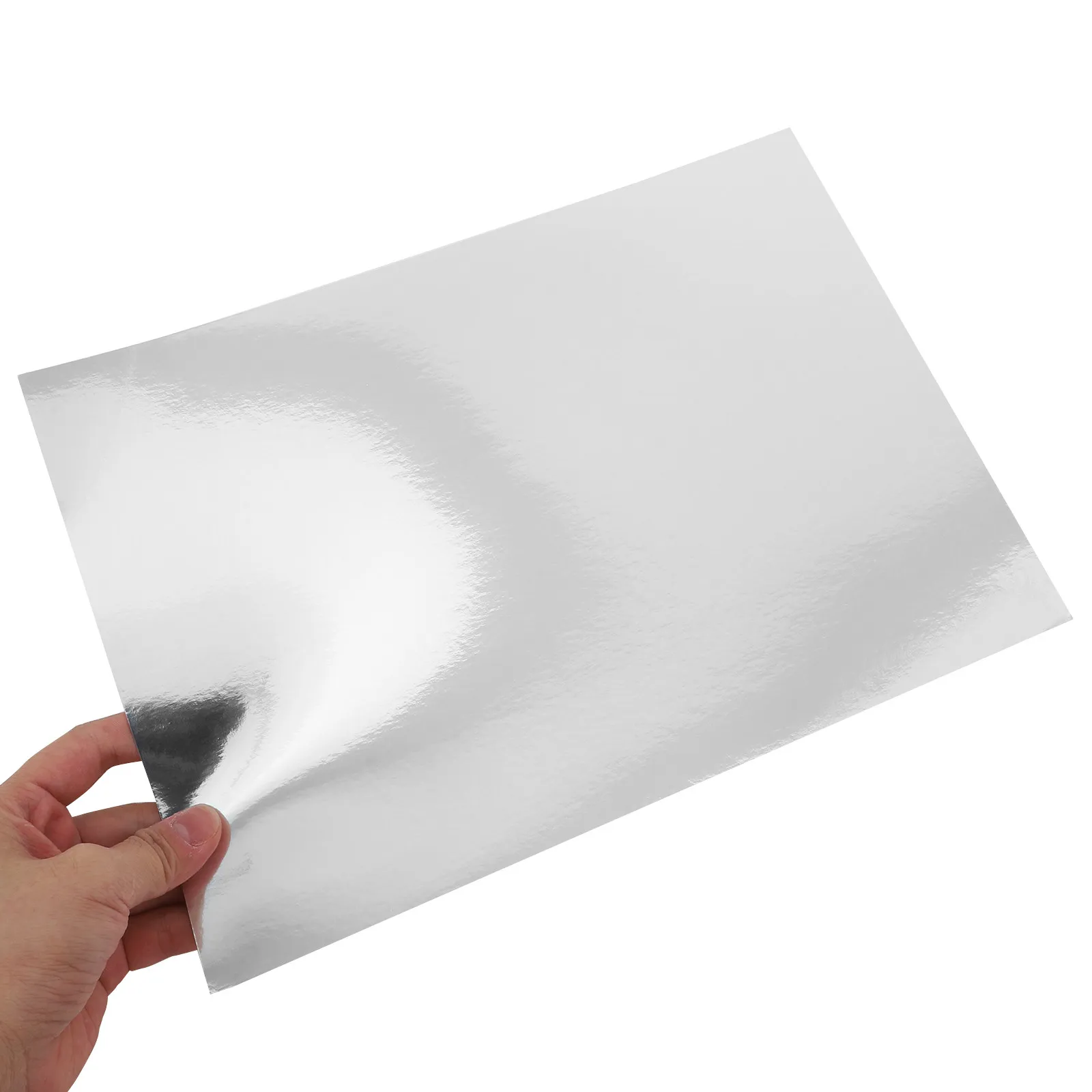 10Sheets A4 250G Shiny Mirror Finish Metallic Cardstock Silver Foil Paper for DIY Crafts Greeting Cards Party Decorations