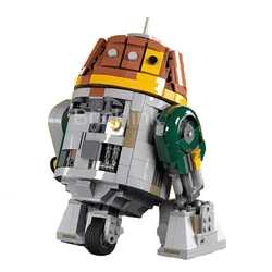Bricklink MOC Star Movie Intelligent Robot Figures C1-10P Chopper Robot Sets 75379 Building Blocks Kid Toys Children Gift