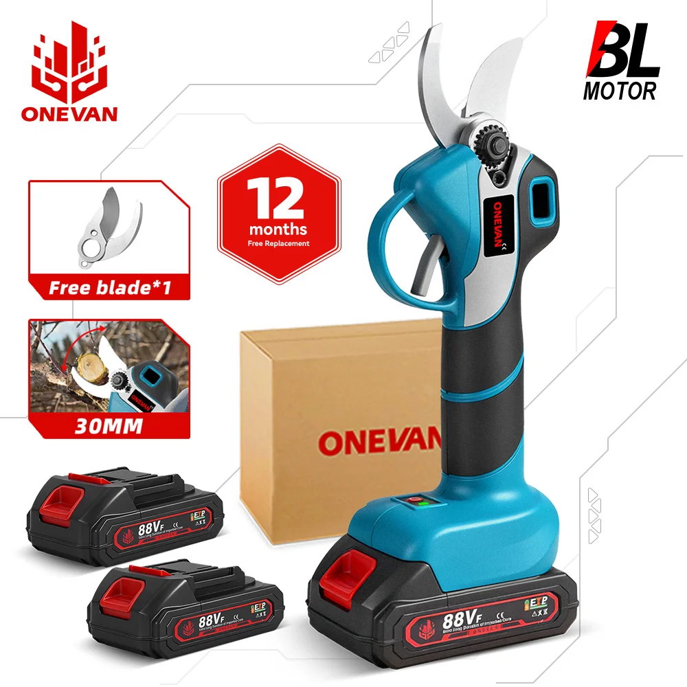 ONEVAN – sécateur électrique sans balais, 30mm, sans fil, pour arbres fruitiers, branches, outil électrique de jardin pour broche de batterie Makita