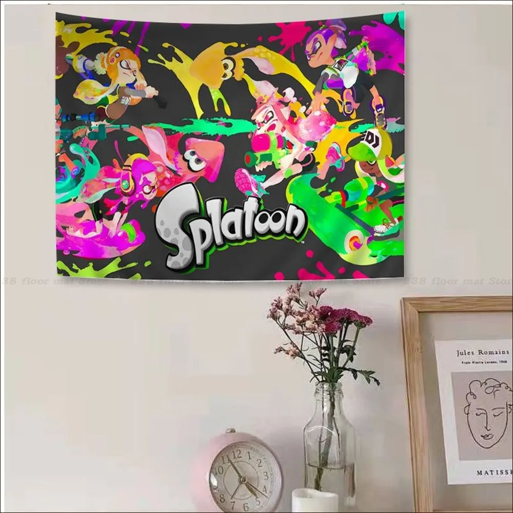 Splatoon Tapestry Anime Tapestry Hanging Tarot Hippie Wall Rugs Dorm Wall Hanging Sheets