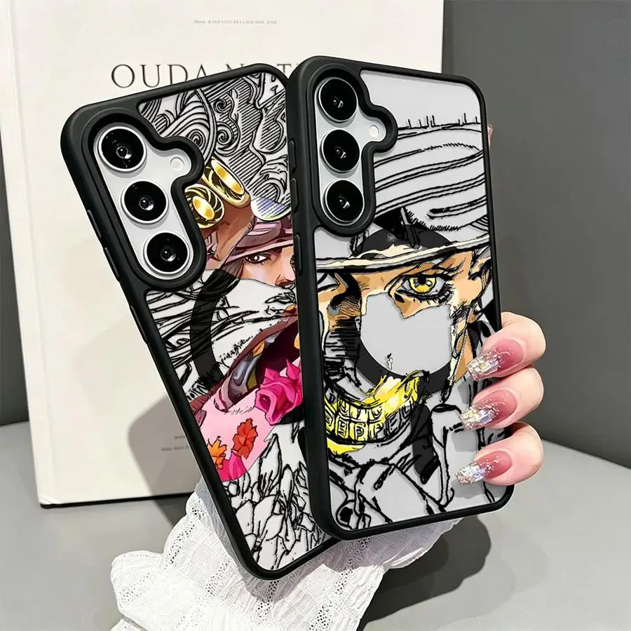 JoJo Bizarres Adventures Magnetic Cover Phone Case for Samsung Galaxy A57 A56 A54 A27 M17 A55 A25 F17 A35 A37 A36 A26 A17 A16