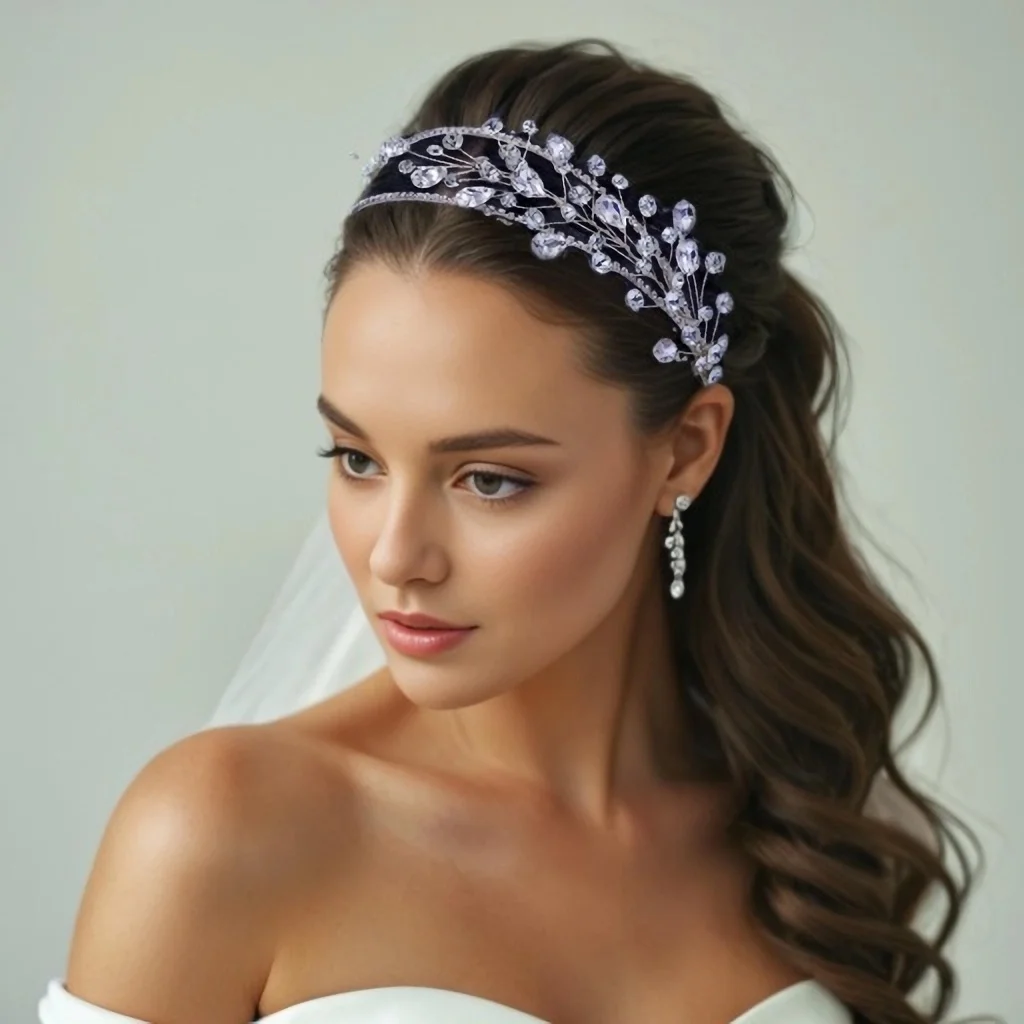 Rhinestone Jewelry Bridal Headband Wedding Hair Accessories Brides Headpiece Women Girl Hair Hoop Bridesmaids Tiara HP584