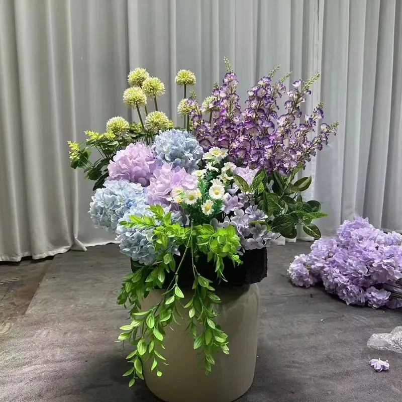 Handmade Simulation Reed Flower Decoration Set Silk Plastic Models for Indoor Hotel Restaurant Decor