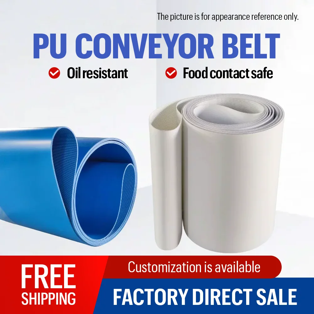 Black/Bue/Dark Green/White PU Conveyor Food Grade Antibacterial Conveyor Belt Thickness 0.8mm/1.0mm/1.5mm