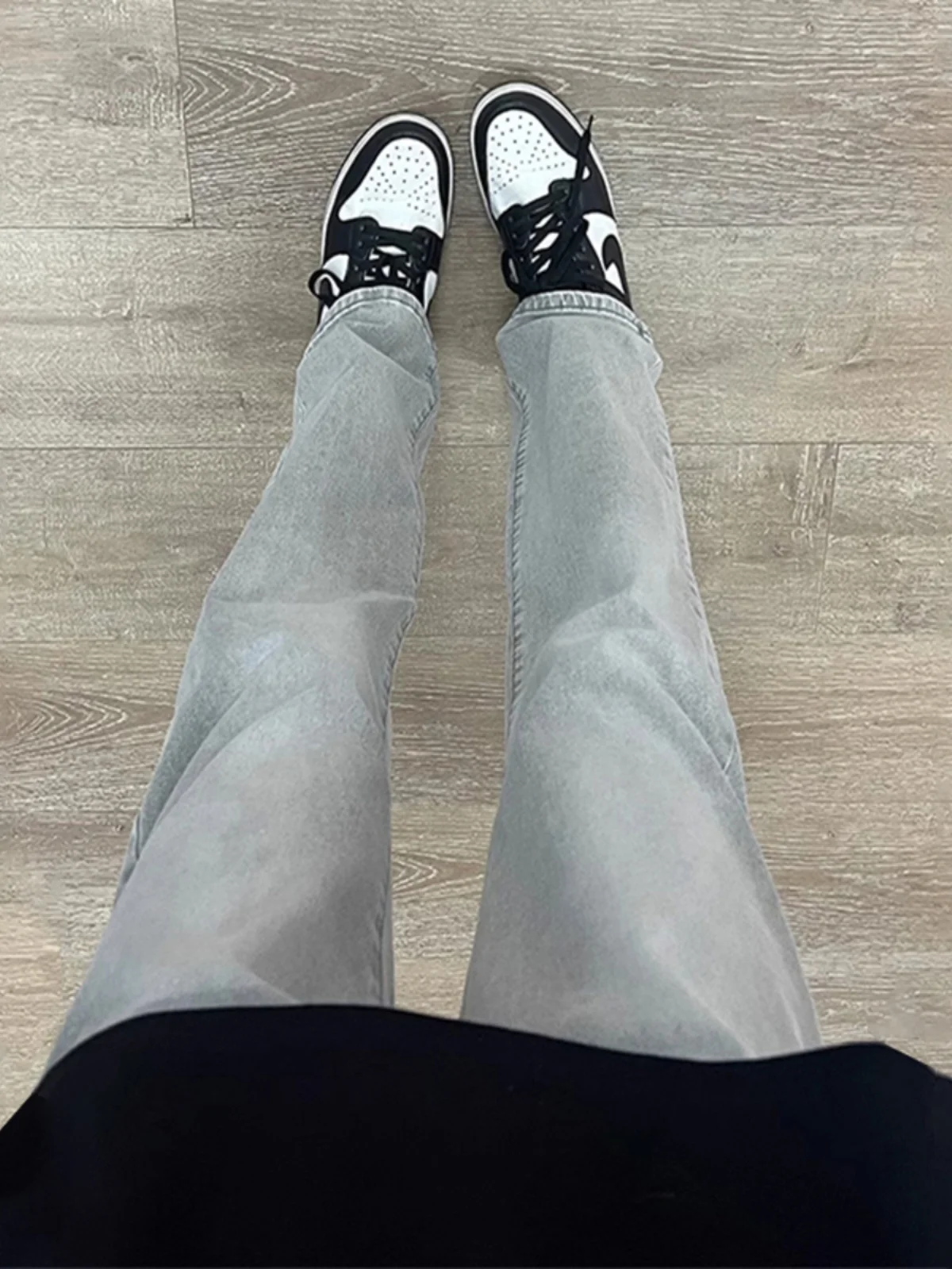 

Мужские джинсы из денима, прямые, слегка расклешенные, в американском стиле, для весны и осени, эластичные, облегающие, в стиле High Street Vibe