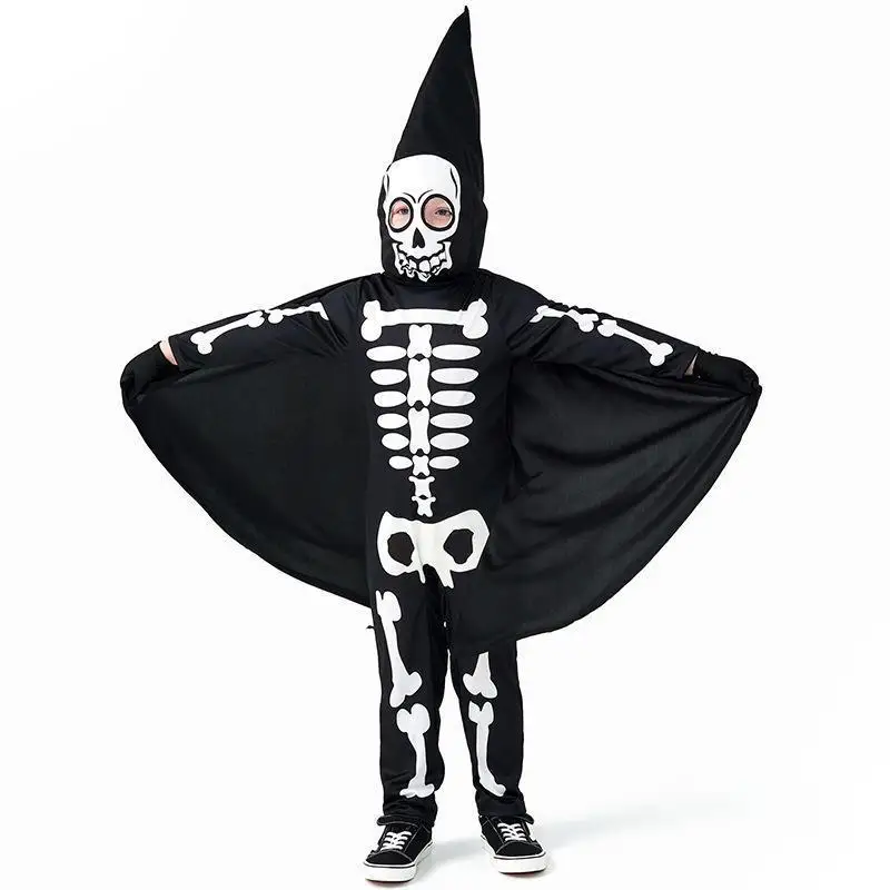 loween Costume cosplay scheletro performance transfrontaliera per bambini Bone Ghost Par Outfit Par Performance Dr up