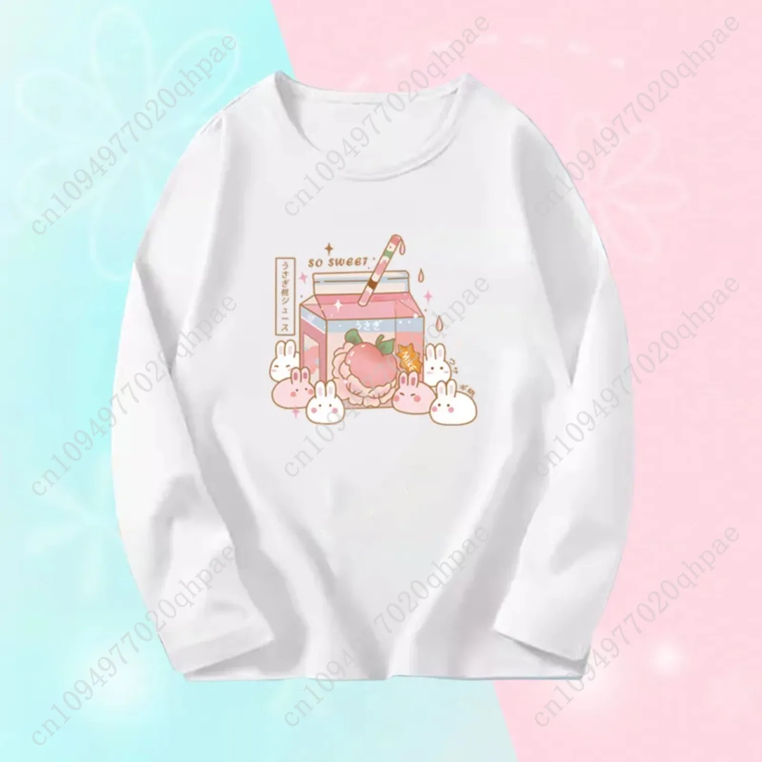 الفتاة طويلة الأكمام الخريف تي شيرت فتاة كبيرة لطيف تيز أعلى الاطفال ربيع الخريف تي شيرت فتاة القطن الوردي الأرجواني تي شيرت #5