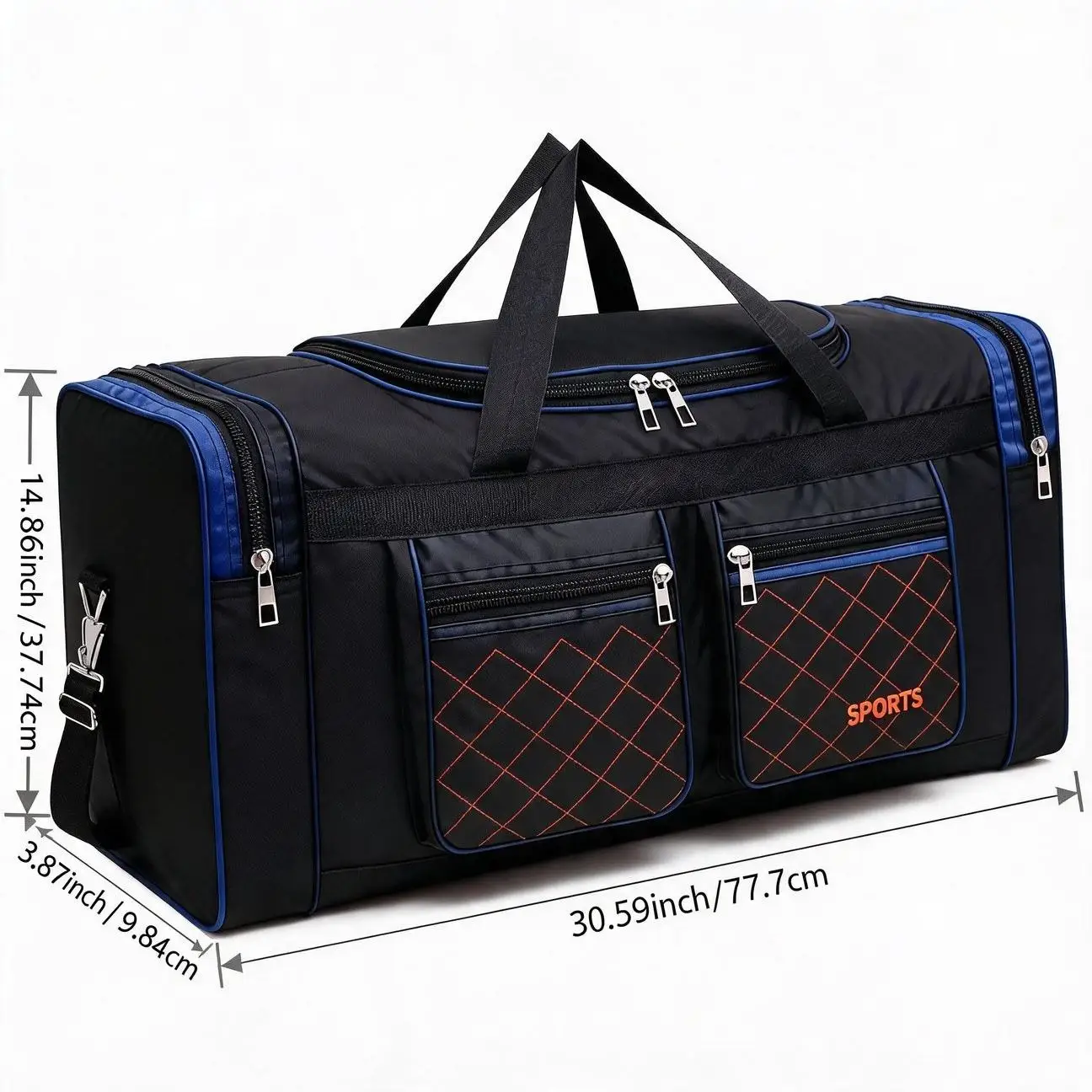 Large Capacity Handheld Travel Bag Crossbody Multi Pocket Storage for Gym and Sport