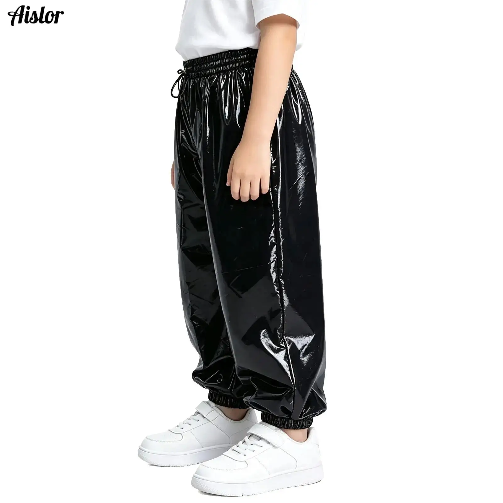 Kids Boys Waterproof Track Long Pants Elastic Waistband with Drawstring Side Pocket Jogging Trousers for Cycling Beach Workout
