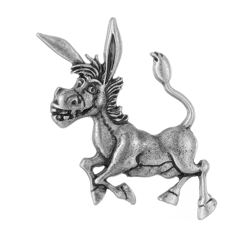 MEYRROYU Funny Donkey Brooches on Clothes Zinc Alloy Cute Animal Shape Women Pins Brooches Lovely Girls Jewelry on Backpacks