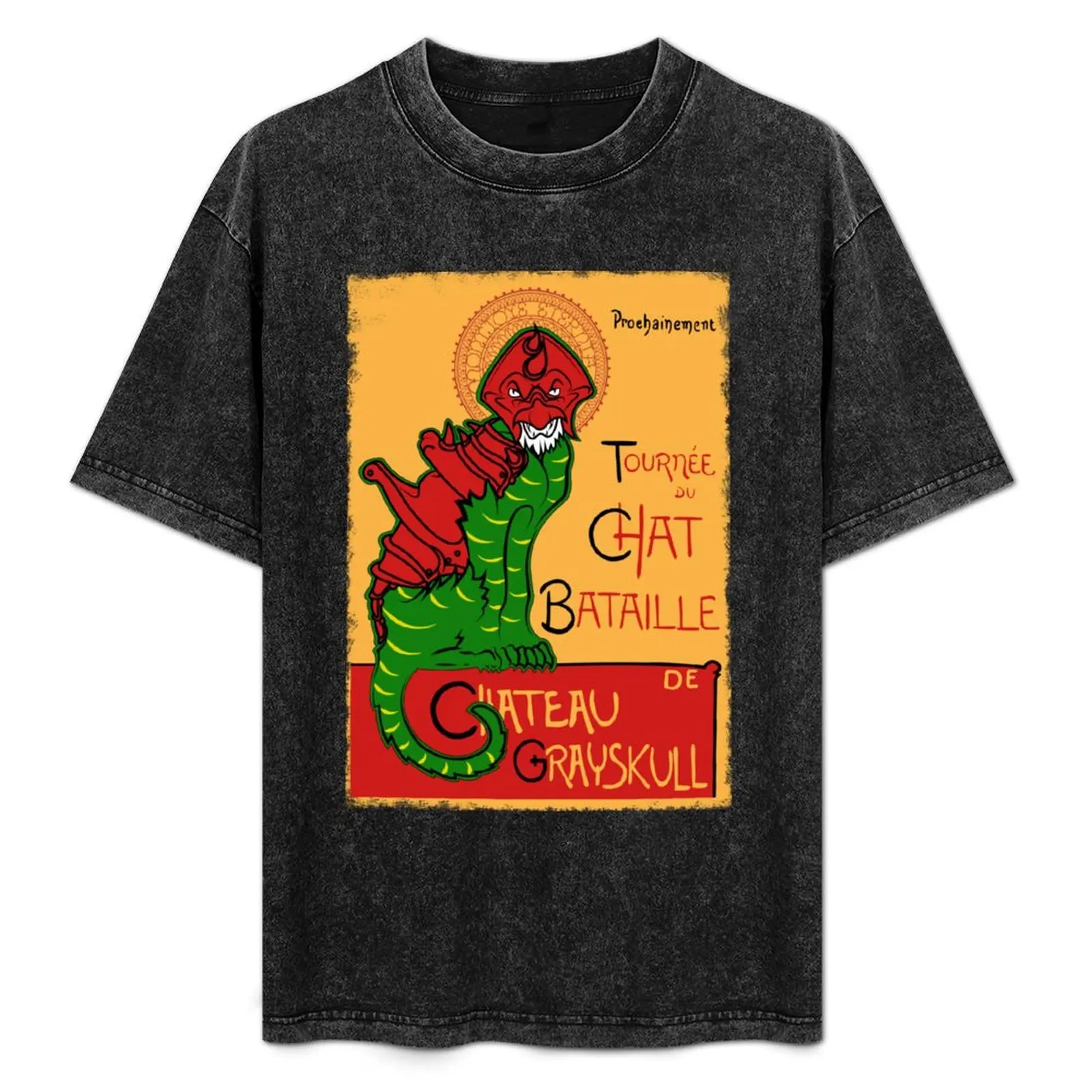 Camiseta Chat Bataille, camiseta informal de corte holgado para el trabajo