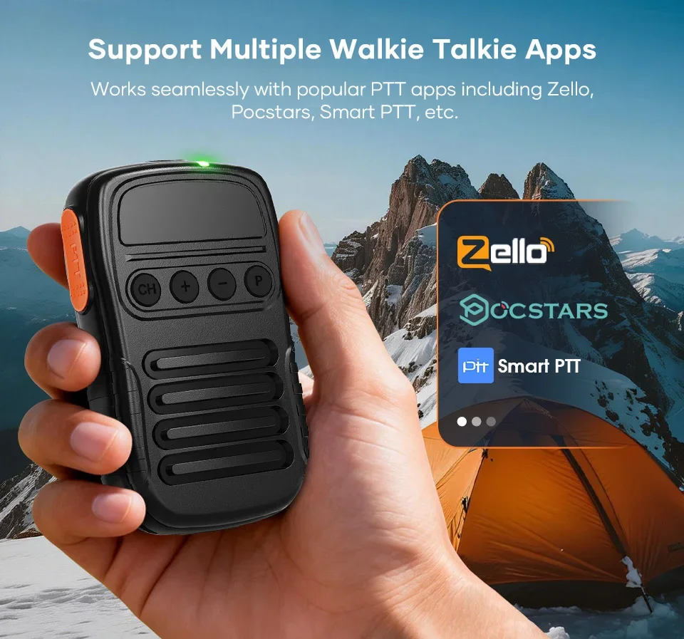 NEW UNIWA BM008 Zello SOS PTT Button Microphone 1800mAh BT Professional Handheld Universal for Mobile Phones and Walkie Talkie