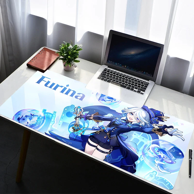 

Mouse Pad Laptop Non Slip Extended Desktop Mouse Mat PC G-genshin Impact Furina Anime Keyboard Pad Gaming Accessories Mousepad